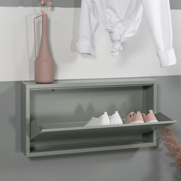 Сиво-зелена метална накланяща се стойка за обувки 75x37,5x12,5 cm Billy – Spinder Design-image-1