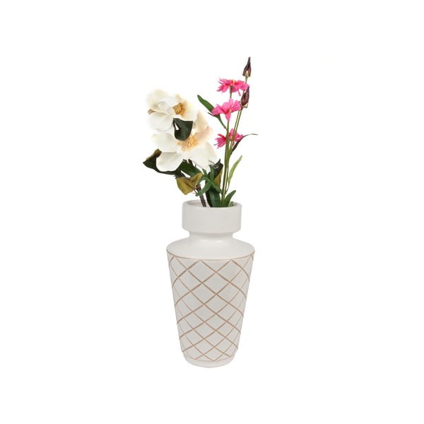Bílá ručně vyrobená váza PT LIVING Carved Diamonds-image-2
