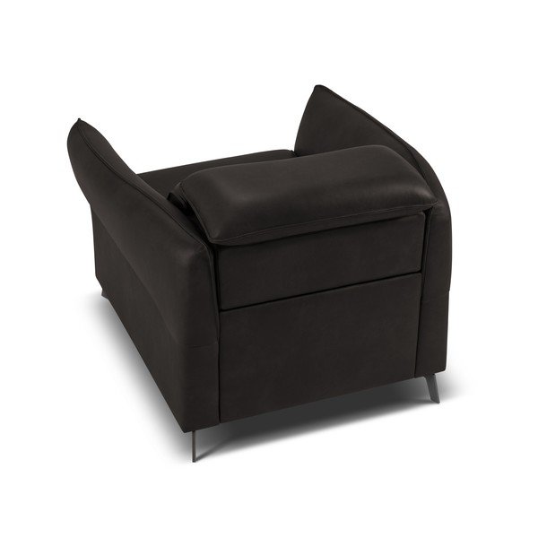 Черен кожен фотьойл Hubble - Windsor & Co Sofas-image-3