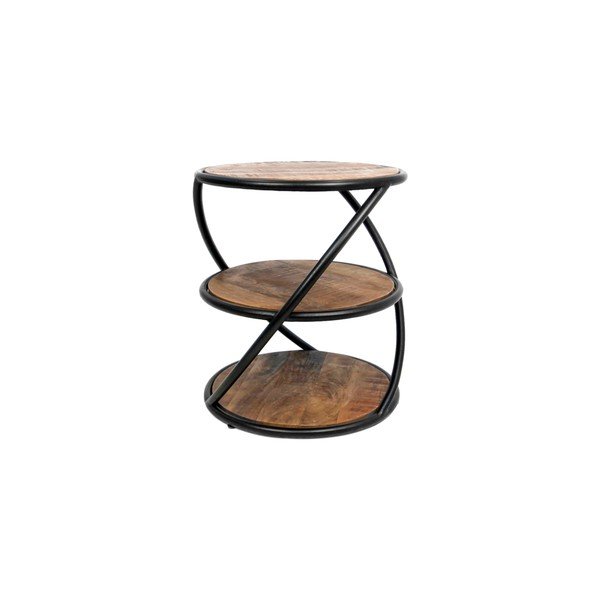 Удобна масичка, изработена от необработено мангово дърво Кула, ø 43 cm - HSM collection