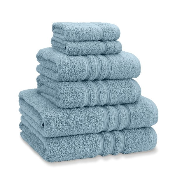 Сини памучни хавлии и кърпи за баня в комплект от 6 бр. от тери Zero Twist – Catherine Lansfield