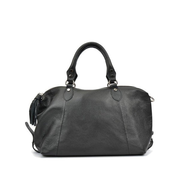 Черна кожена чанта Mangotti Debra - Mangotti Bags-image-1
