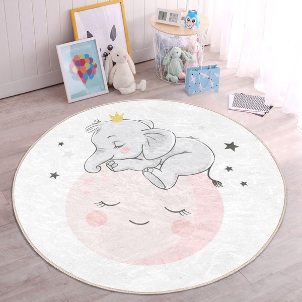 Бял детски килим ø 120 cm Comfort - Mila Home-image-4