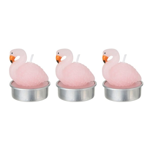 Комплект от 3 свещи във формата на фламинго Фламинго - Le Studio