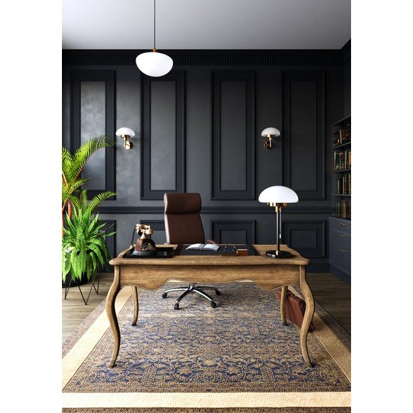 Черна настолна лампа със стъклен абажур (височина 55 cm) Lamia – GTV-image-1