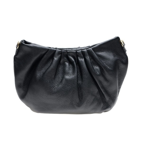 Черна кожена чанта за рамо - Carla Ferreri
