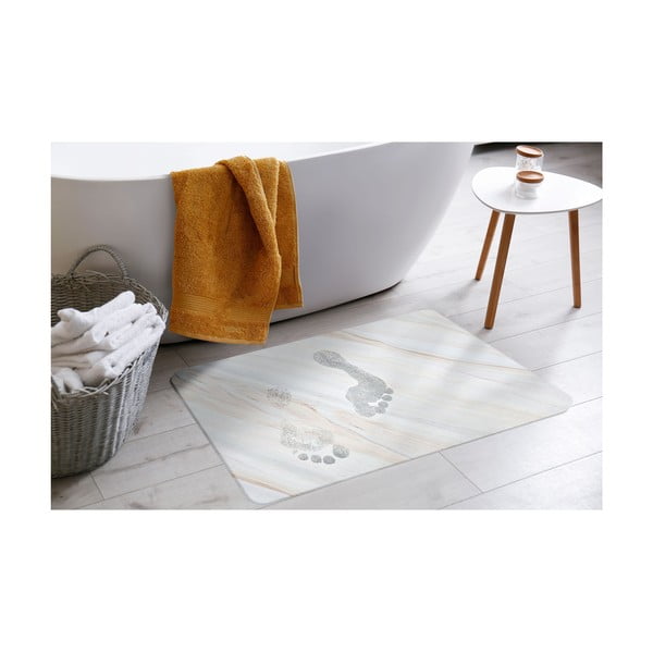 Бяло-бежов килим за баня от диатомична глина 35x45 cm Duna – douceur d'intérieur-image-1