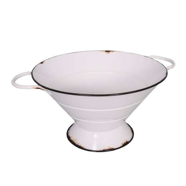 Класическа бяла емайлирана купа за сервиране, ⌀ 43 cm - Antic Line