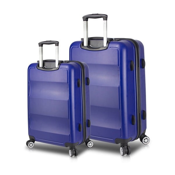 Комплект от 2 сини куфара за пътуване на колела с USB портове My Valice LASSO Голям и среден - Myvalice
