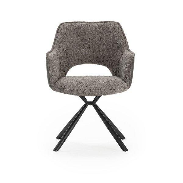 Сиви тапицирани трапезни столове в комплект с подлакътници 2 бр. Mariel – Marckeric-image-4