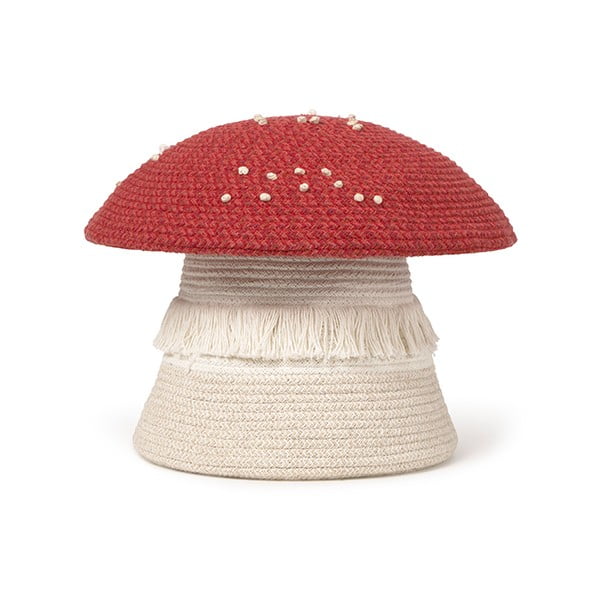 Текстилна детска кошница за играчки в червен и кремав цвят ø 38x33 cm Big Mushroom – Lorena Canals