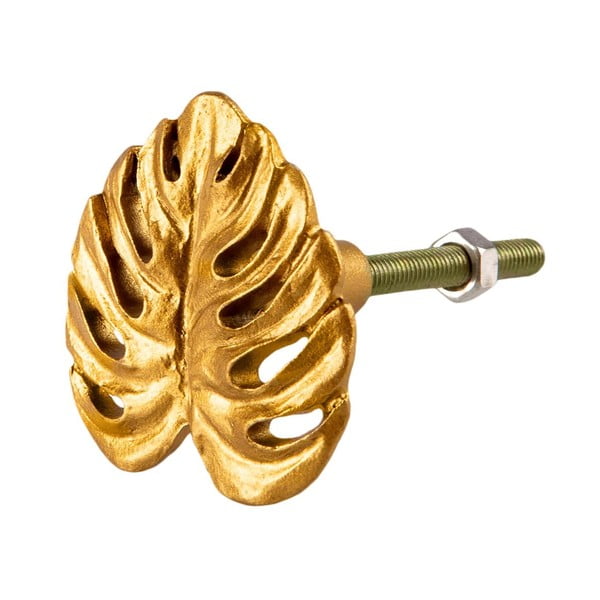 Калаена дръжка на чекмедже в златно Cheese Plant Leaf - Sass & Belle-image-1