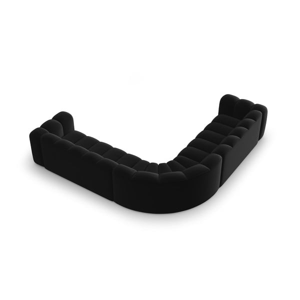 Антрацитен кадифен модулен ъглов диван Lupine – Micadoni -image-3