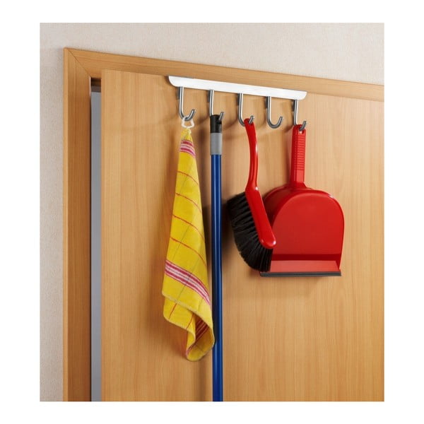 Висяща закачалка за врата с 5 куки в сребристо Asola - Wenko-image-2