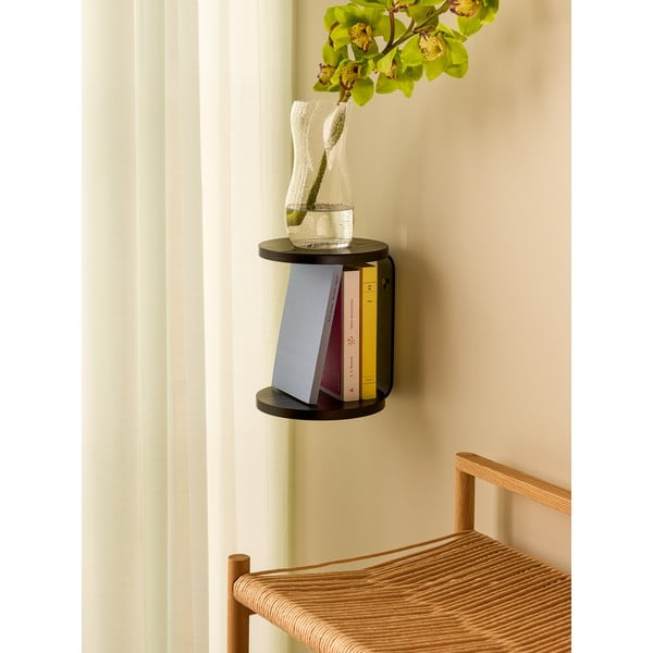 Черен стенен рафт на няколко нива 25,5 cm Oto – Hübsch-image-2