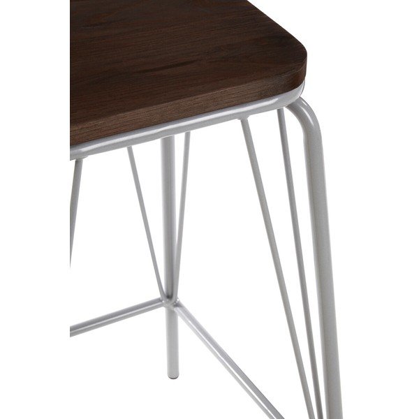 Сив/в тъмно естествен цвят стол от масивен бряст District – Premier Housewares-image-3