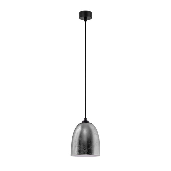 Черна висяща лампа със сребърни детайли Awa - Sotto Luce