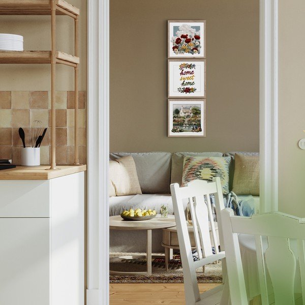 Картини в комплект 3 бр. 30x30 cm Sweet Home – Styler-image-2