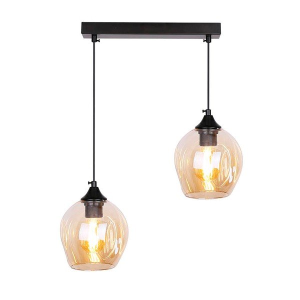Черна висяща лампа със стъклен абажур 14x48 cm Aspa - Candellux Lighting-image-3