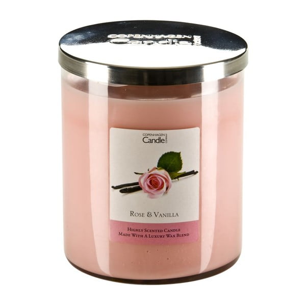 Aroma svíčka s vůní růží a vanilky Copenhagen Candles, doba hoření 70 hodin