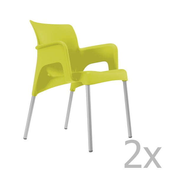 Комплект от 2 градински стола Sun в лайм зелено - Resol
