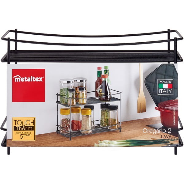 Черен двуетажен шкаф за подправки Lava - Metaltex-image-2