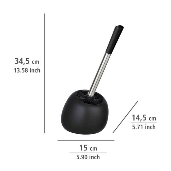 Черна керамична четка за тоалетна Polaris - Wenko-image-3