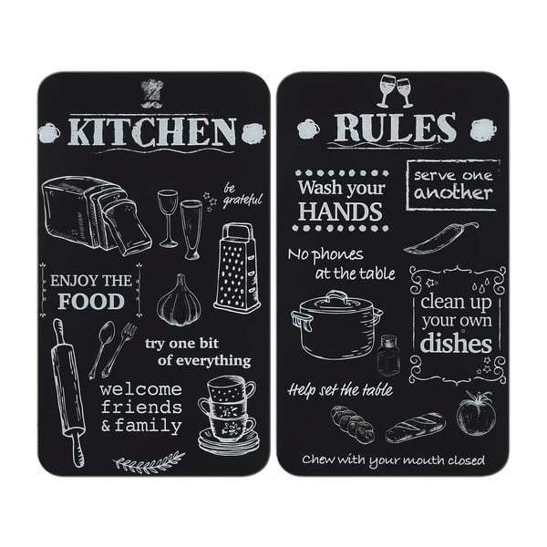 Капаци за печка 2 бр. от закалено стъкло 52x30 cm Kitchen Rules – Maximex