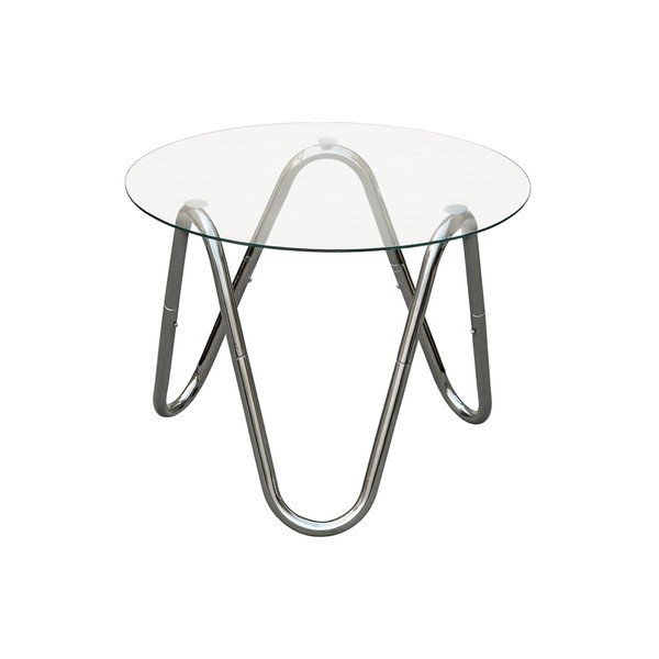 Кръгла странична масичка със стъклен плот ø 50 cm Ventana Round – Leitmotiv