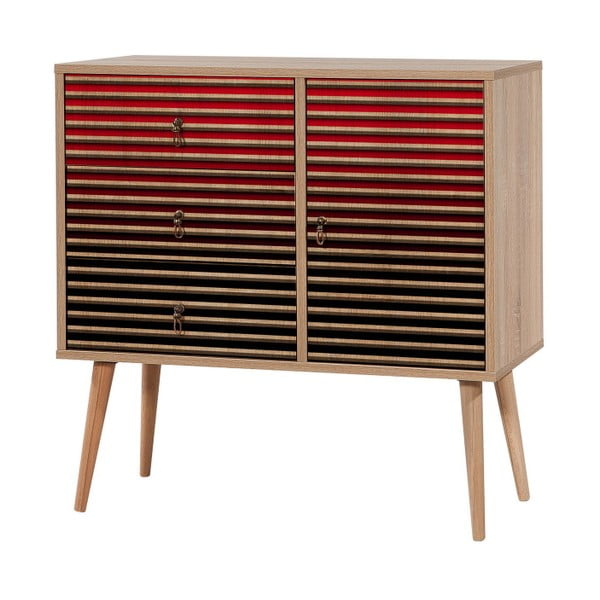 Скрин с 3 чекмеджета Verybox Red Classic, 90 x 90 cm - Vella