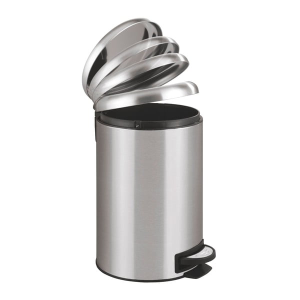 Кошче за боклук с педали в сребристо , 12 л Leman - Wenko-image-1