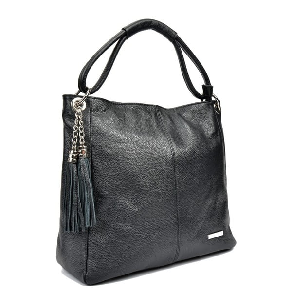 Černá kožená kabelka Anna Luchini Srumla-image-1