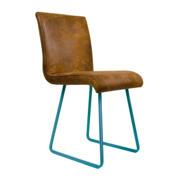 Židle Skids Leather Look Turquoise