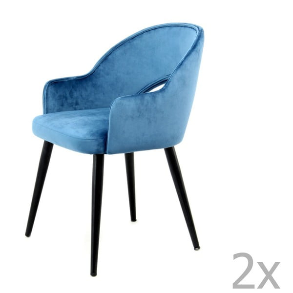Комплект от 2 сини трапезни стола Veit - 360 Living