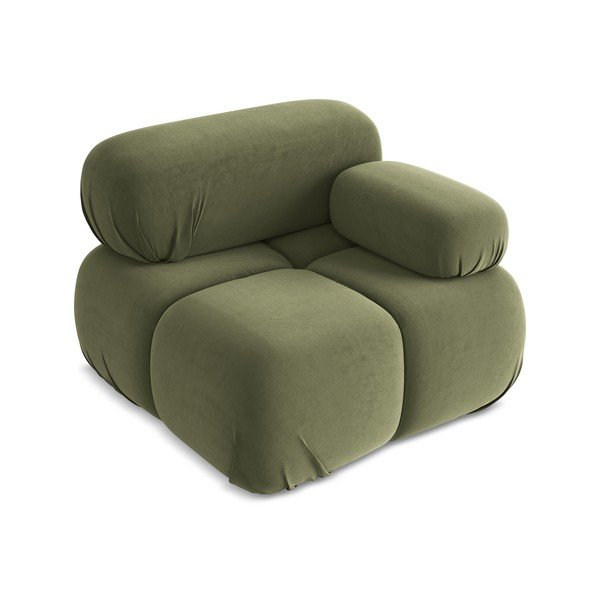 Светлозелен кадифен модул за диван (десен ъгъл) Lokua – Makamii-image-2