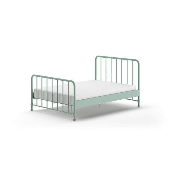 Зелено метално единично легло с решетка 140x200 cm BRONXX - Vipack