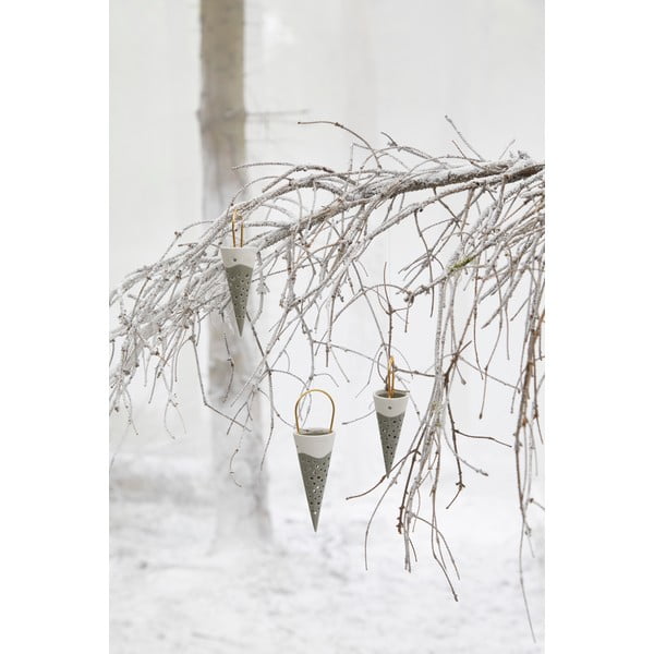 Зелена керамична висяща декорация Конус, височина 18 см Nobili - Kähler Design-image-2