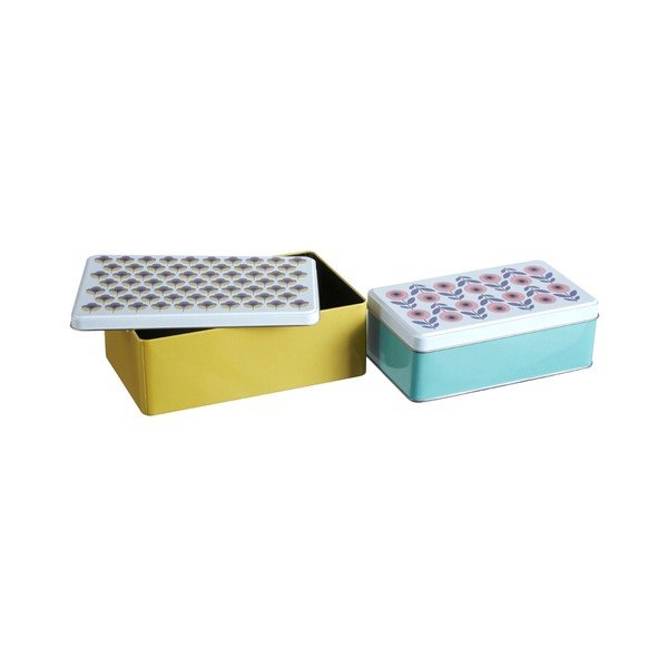 Декоративни метални кутии за съхранение с капак в комплект от 2 броя Joni - Premier Housewares-image-4