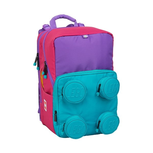 Розово-синьо-лилава ученическа чанта Petersen - LEGO®
