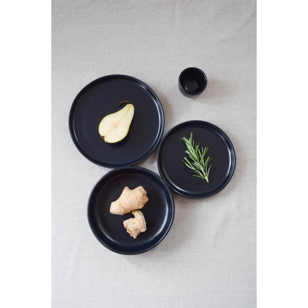 Голяма чиния от черен фаянс , ø 27,5 cm Luna - ÅOOMI-image-4