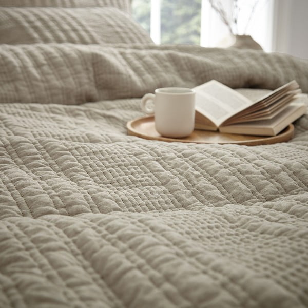 Бежово двойно удължено спално бельо 230x220 cm Tamba Stripe – Pineapple Elephant-image-3