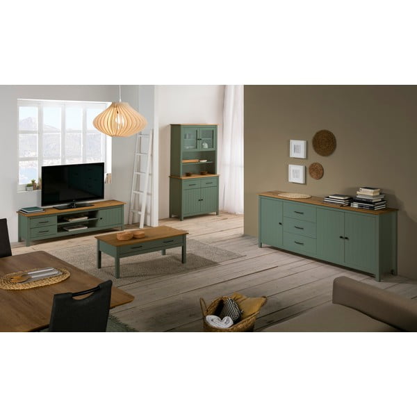 Зелена дървена маса за кафе Miranda - Marckeric-image-2