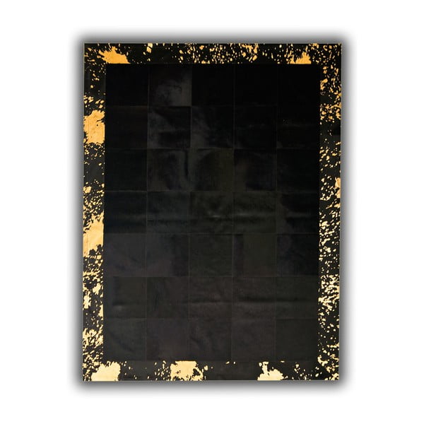 Кожен килим със златни детайли Dicecio, 180 x 120 cm - Pipsa