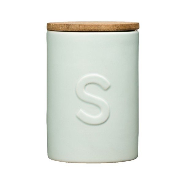 Světle modrá dóza na cukr s bambusovým víkem Premier Housewares Fenwick