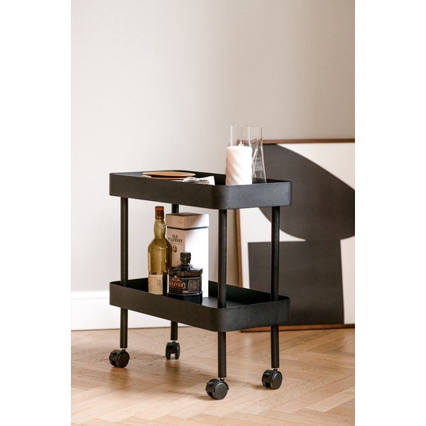 Черен метален подвижен стелаж 60x62x30 cm Nolle – noo.ma-image-3