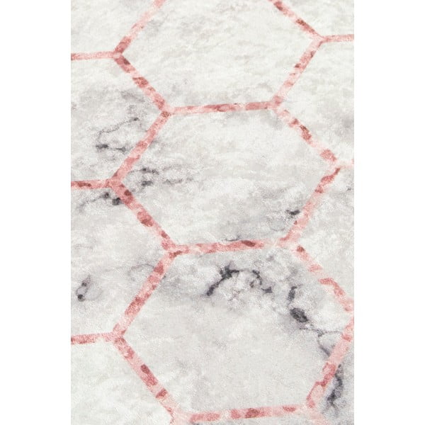 Бяла/сива постелка за баня 60x40 cm Honeycomb - Foutastic-image-3