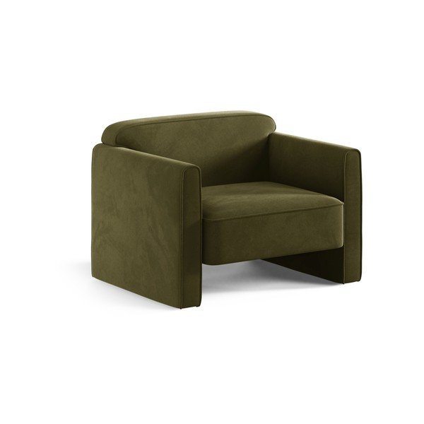 Зелено кадифено кресло Abby – Micadoni 