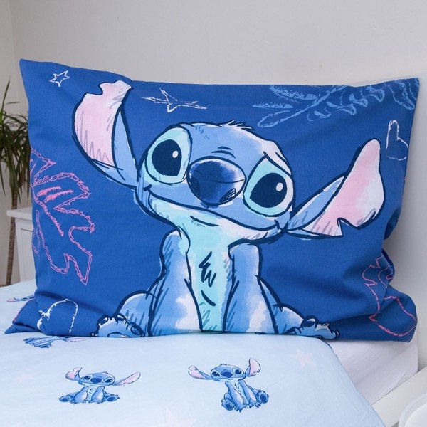 Синьо  единично  памучно детско спално бельо 140x200 cm Lilo & Stitch "Aloha" – Jerry Fabrics-image-3