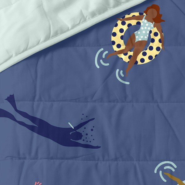 Синя ватирана покривка за легло 180x260 cm Sea party - Aware-image-3
