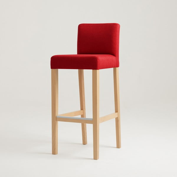 Červená barová židle s bukovými nohami Wilton 87